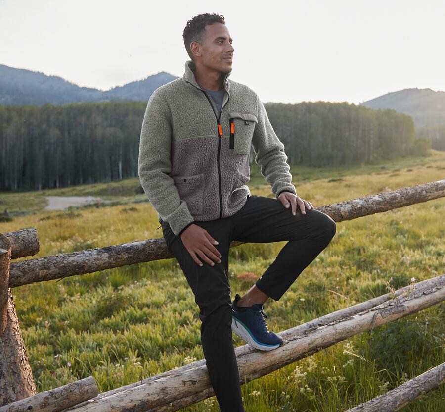 Hoka One One Mens Jackets - Fleece Sky - Grey - BGSP94058